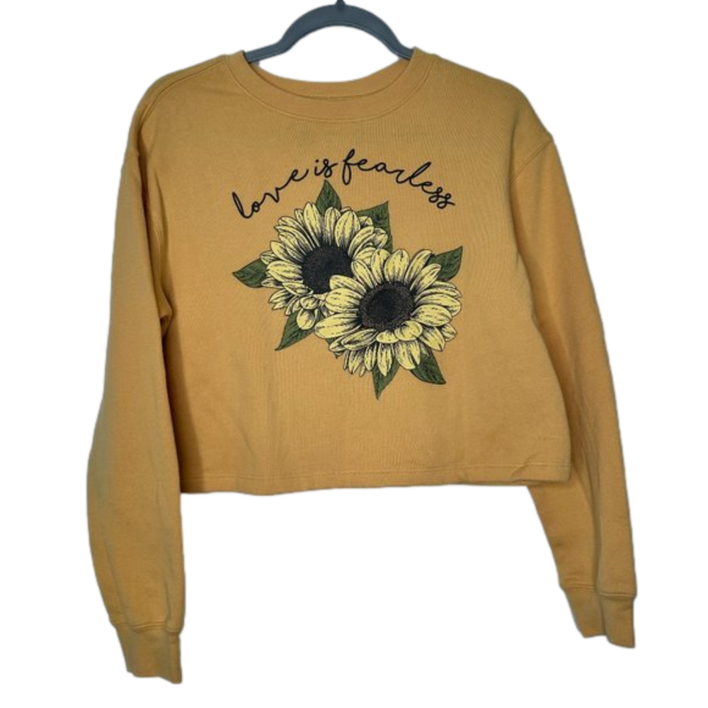 Awake Love is Fearless Crop Sweatshirt Size S
